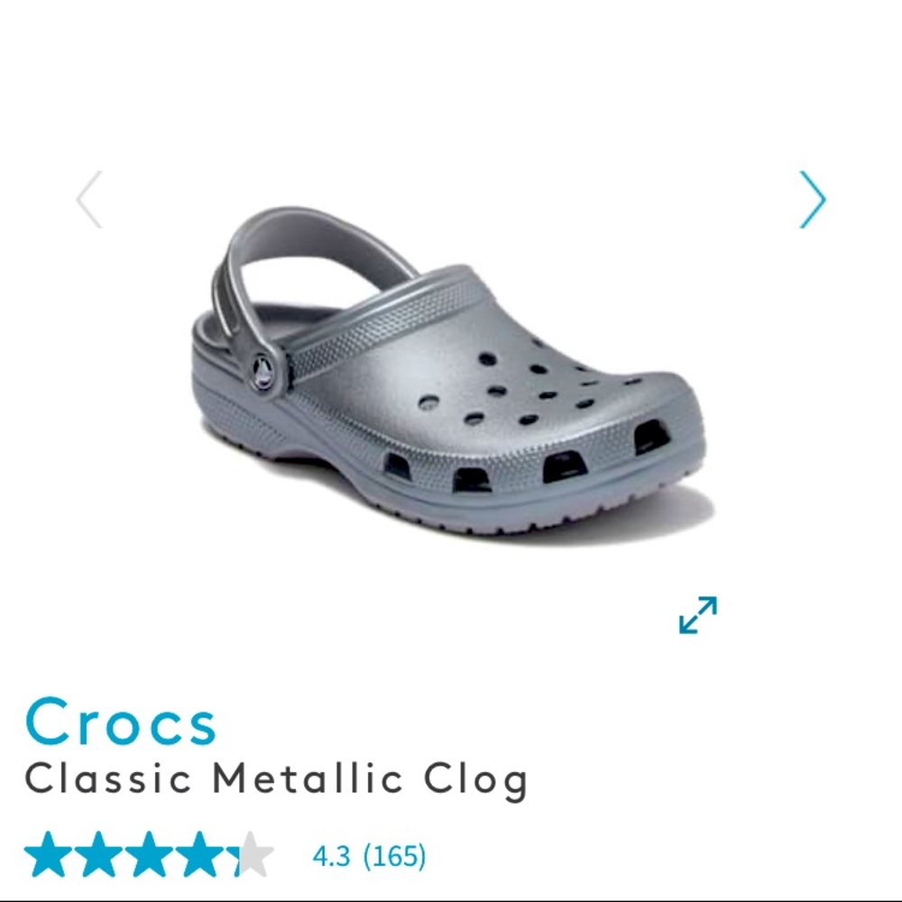 Metallic Crocs Sz 7
